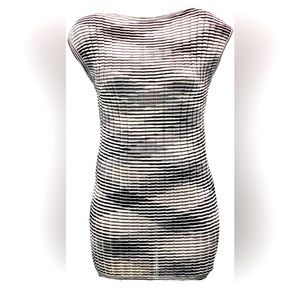 M Missoni Crochet-Knit Black & White Sheath Dress